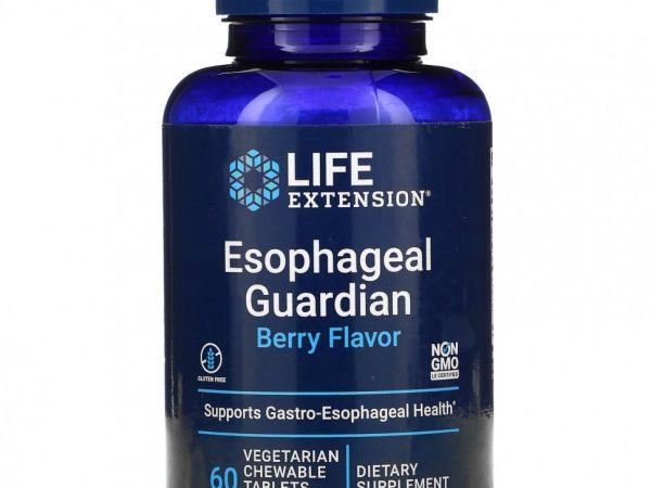 Life Extension, Esophageal Guardian, Berry Flavor, 60 Vegetarian Chewable Tablets