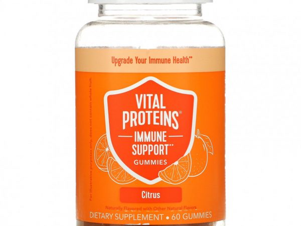 Vital Proteins, Жевательные таблетки для поддержки иммунитета, цитрусовые, 60 жевательных таблеток