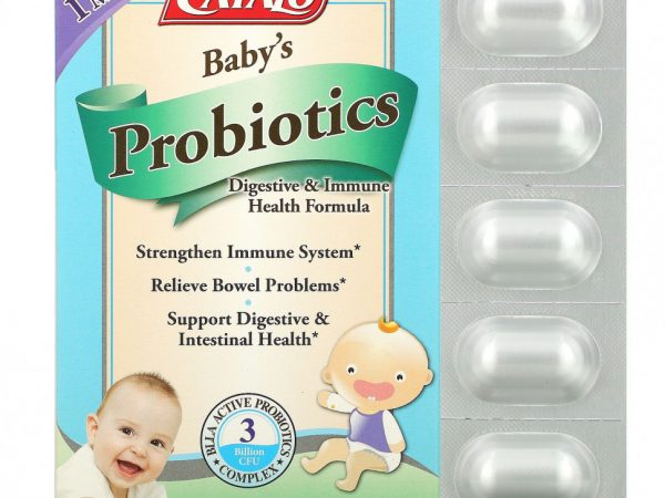 Catalo Naturals, Детские пробиотики, формула для улучшения пищеварения и иммунитета, от 1 месяца, 3 миллиарда КОЕ, 60 вегетарианских капсул