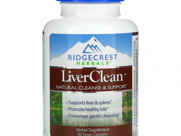 RidgeCrest Herbals, LiverClean, для очищения печени, 60 веганских капсул