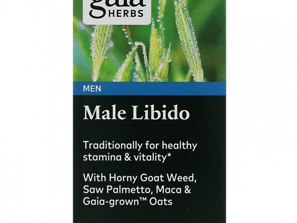 Gaia Herbs, Мужское либидо с сорняками из роговой козы, сереной, макой и овсом с гайей, 60 веганских жидких фитокапсул