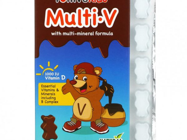 YumV's, Multi V, с мультиминеральной формулой, со вкусом молочного шоколада, 60 мишек