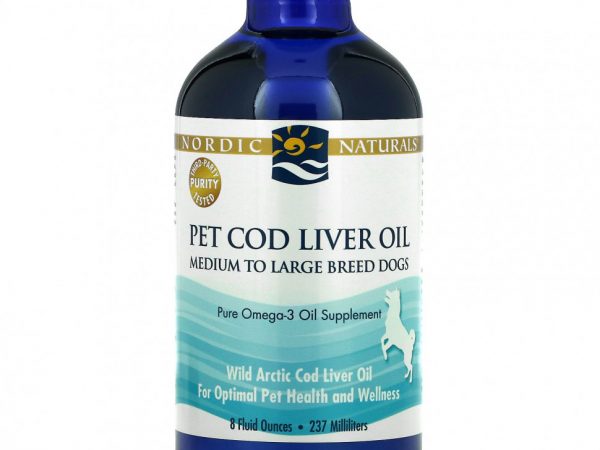 Nordic Naturals, Жир печени трески, для собак средних и крупных пород, 237 мл (8 жидк. Унций)