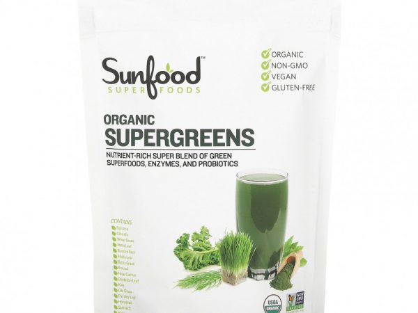Sunfood, Органическая суперзелень, 227 г (8 унций)