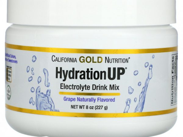 California Gold Nutrition, HydrationUP, порошок для приготовления электролитического напитка, виноград, 227 г (8 унций)
