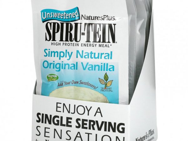 NaturesPlus, Spiru-Tein, энергетическая добавка с высоким содержанием протеина, со вкусом ванили, 8 пакетиков, по 23 г (0,8 унции)