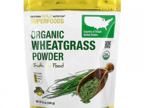California Gold Nutrition, SUPERFOODS, порошок из органических ростков пшеницы, 240 г (8,5 унции)