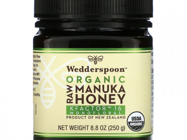 Wedderspoon, Органический необработанный мед манука, KFactor 16, 250 г (8,8 унции)