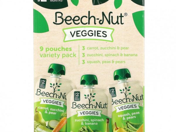 Beech-Nut, Veggies, Variety Pack, этап 2, 9 пакетиков, 99 г (3,5 унции)