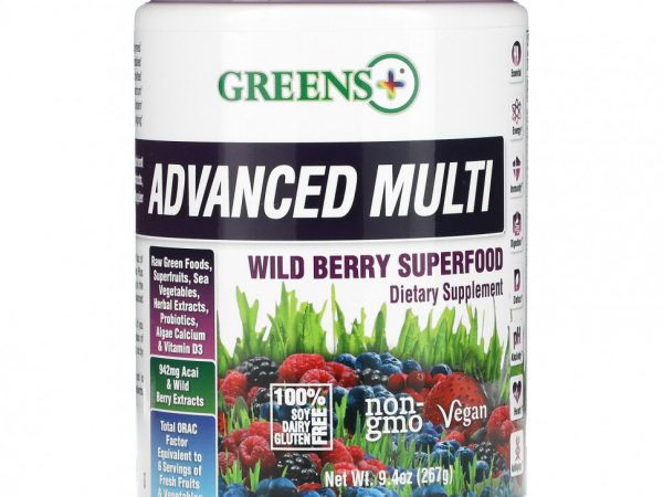 Greens Plus, Расширенный мультивитаминный комплекс, с лесными ягодами, 9,4 унции порошка