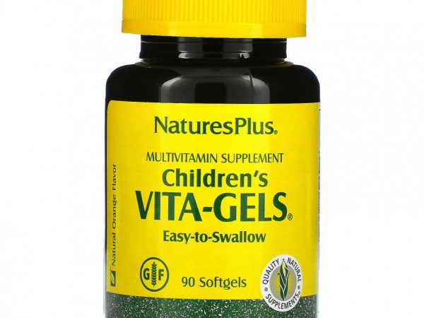 NaturesPlus, Детские Vita-Gels, мультивитаминная добавка, натуральный апельсин, 90 мягких таблеток
