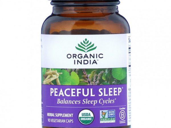 Organic India, Для спокойного сна, 90 вегетарианских капсул