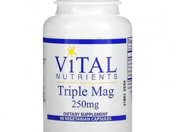 Vital Nutrients, Triple Mag, 250 мг, 90 вегетарианских капсул