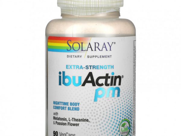 Solaray, Extra-Strength IbuActin PM, 90 Vegetarian Capsules