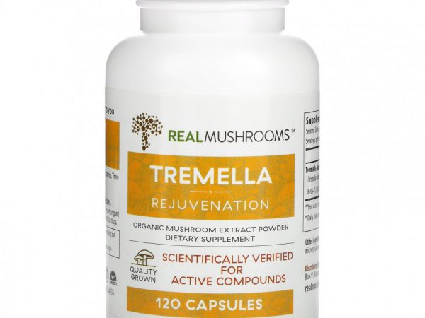 Real Mushrooms, Tremella, омоложение`` 120 капсул