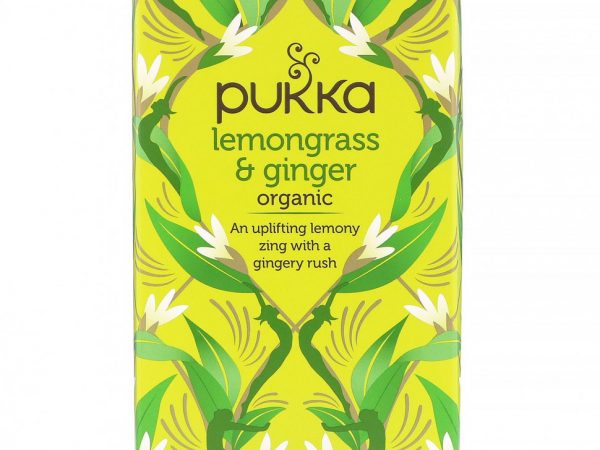 Pukka Herbs, Органическая смесь лемонграсса и имбиря, без кофеина, 20 пакетиков с травяным чаем, 36 г