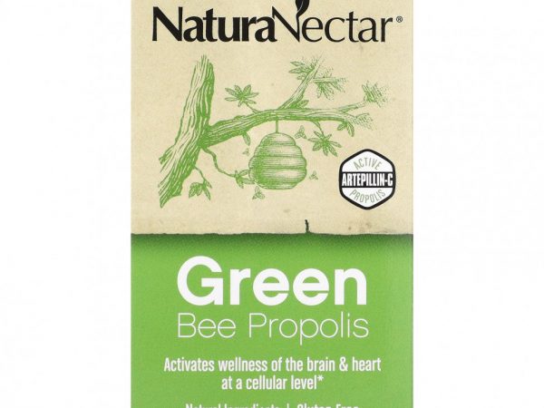 NaturaNectar, Green Bee Propolis, 60 вегетарианских капсул