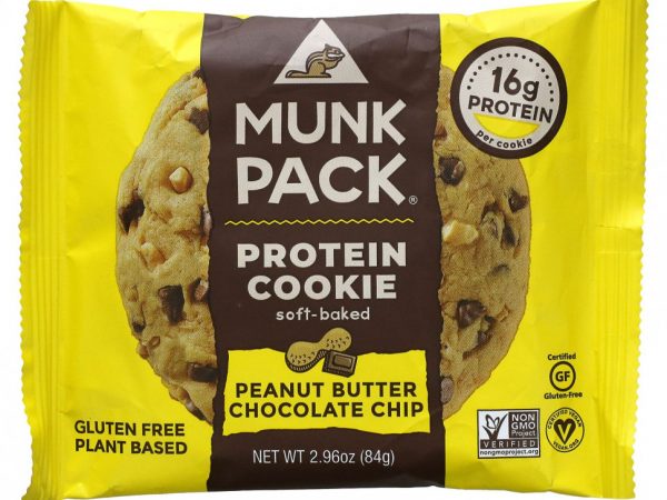 Munk Pack, Протеиновое печенье с арахисовой пастой и шоколадной крошкой, 84 г (2,96 унции)