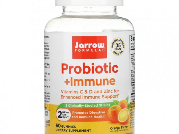 Jarrow Formulas, Probiotic + Immune, апельсин, 2 млрд, 60 жевательных таблеток