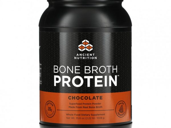 Dr. Axe / Ancient Nutrition, Белок из костного бульона, Шоколад, 1008 г (35.6 oz)