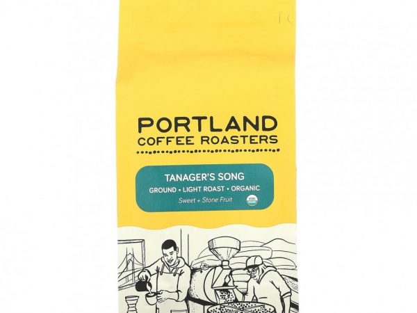 Portland Coffee Roasters, Органический кофе, молотый, легкая обжарка, песня танагера, 340 г (12 унций)