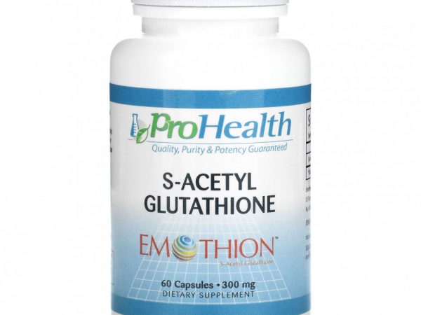 ProHealth Longevity, Emothion, S-ацетилглутатион, 300 мг, 60 капсул