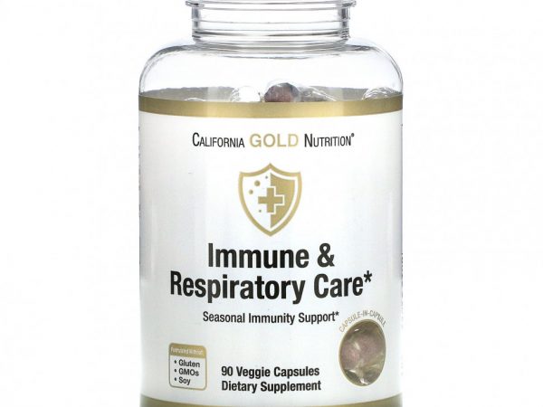 California Gold Nutrition, Иммунная и респираторная, 90 растительных капсул