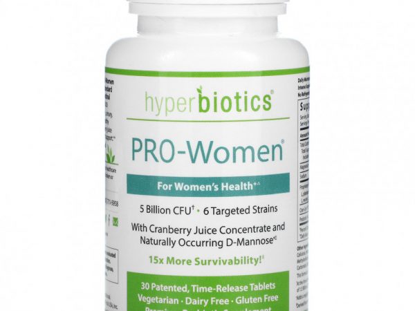 Hyperbiotics, PRO-Women, 5 млрд КОЕ, 30 таблеток постепенного высвобождения