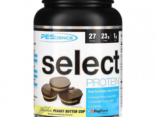 PEScience, Select Protein, протеиновая порошковая смесь для приготовления напитка, чашка с шоколадным и арахисовым маслом, 878 г (1,93 фунта)