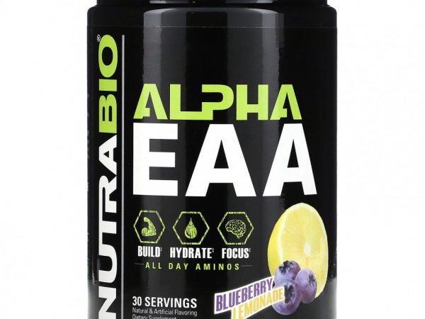 NutraBio Labs, Alpha EAA, черничный лимонад, 395 г (0,87 фунта)