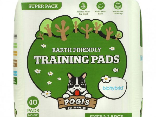 Pogi's Pet Supplies, Earth Friendly Training Pads, очень большие, 40 шт.