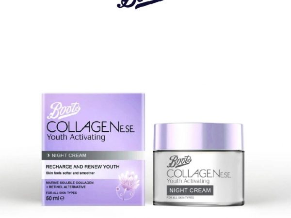 Антивозрастной крем ночной с активным коллагеном Boots Collagenese Youth Activating Night Cream 50 мл. Таиланд