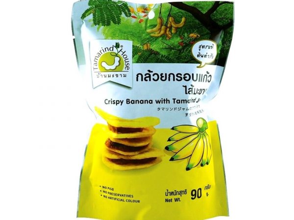 Чипсы банановые с Тамариндом и Маракуйя Tamarind House Crispy Banana, 90 гр. Таиланд (в ассортименте) ТАМАРИНД