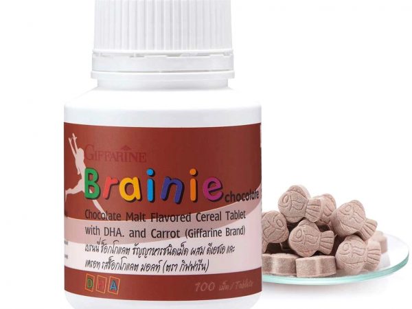 Детские витамины для мозга с Омега-3 Giffarine Brainie Chocolate Malt Flavored, 100 шт. Таиланд