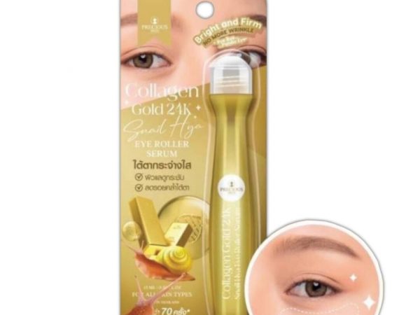 Роллер от морщин для кожи глаз Precious Collagen Gold 24K Snail HYA Eye Roller Serum, Таиланд