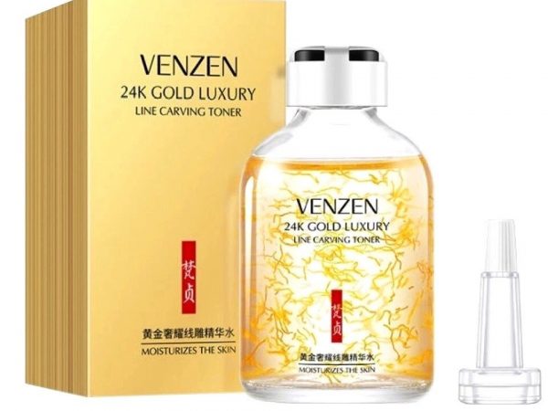 Сыворотка питательная для лица c Нано Золотом Venzen 24K Gold Luxury Line Carving Toner 50 мл. Таиланд