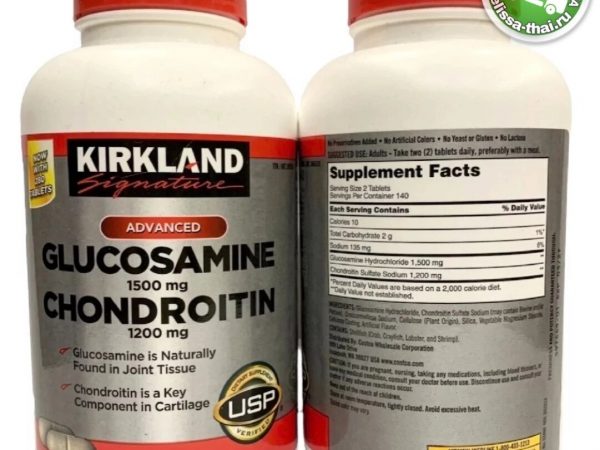 Таблетки для суставов и хрящей Kirkland Signature Advanced Glucosamine 1500 мг. Chondroitin Sulfate 1200 мг. 280 шт.