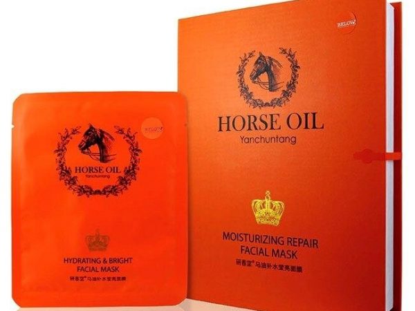 Тканевая маска для лица с Лошадиным Жиром Belov Horse Oil, увлажнение и сияние кожи, Таиланд