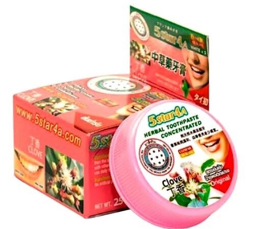 Зубная паста отбеливающая, концентрированная Herbal Clove Toothpaste Concentrated 5Star4A, 25 гр., Таиланд