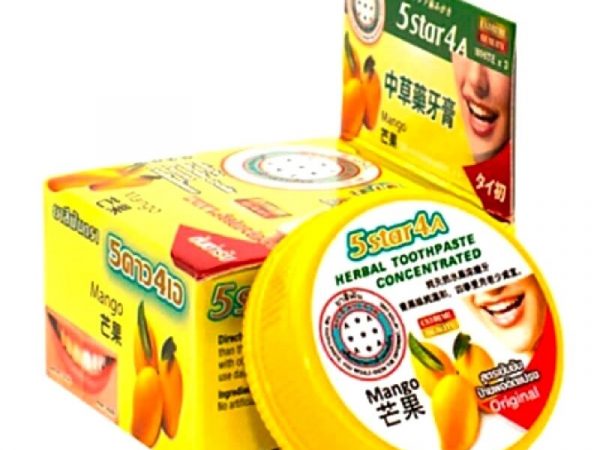 Зубная паста отбеливающая, концентрированная Herbal Toothpaste Concentrated Mango 5Star4A, 25 гр., Таиланд