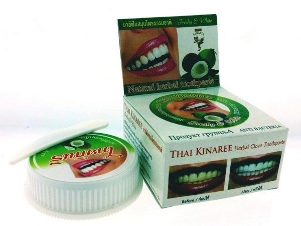 Зубная паста отбеливающая с экстрактом Кокоса / Thai Kinaree Coconut Extract Herbal Clove Toothpaste, Таиланд