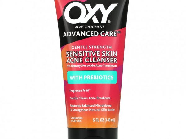 Oxy Skin Care, Очищающее средство от акне для чувствительной кожи с пребиотиками, без отдушек, 148 мл (5 жидк. Унций)