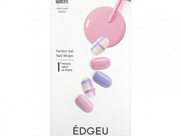 Edgeu, Гелевые обертывания для ногтей Perfect, ENT312, кашемир, набор из 16 полосок