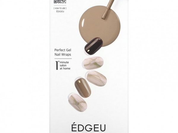 Edgeu, Perfect Gel Nail Wraps, ENT209, Chocolat Nuance, набор из 16 полосок