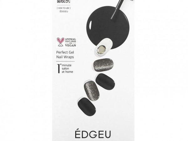 Edgeu, Гелевые обертывания для ногтей Perfect, ENP903, черный вампир, набор из 16 полосок