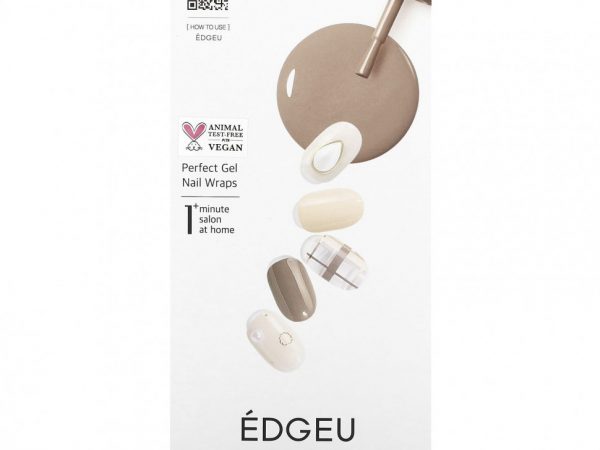 Edgeu, Гелевые обертывания для ногтей Perfect, ENP216, жемчужный медальон, набор из 16 полосок