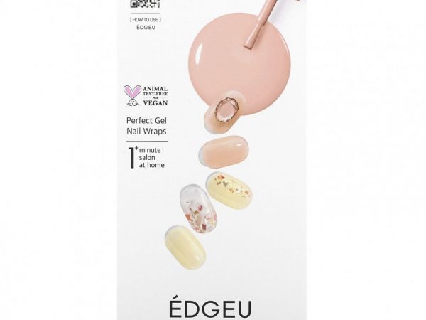Edgeu, Гелевые обертывания для ногтей Perfect, румяна ENP120 с коралловым камнем, набор из 16 полосок