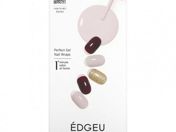 Edgeu, Гелевые обертывания для ногтей Perfect, END504, игристое вино, набор из 16 полосок