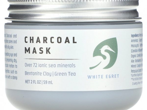 White Egret Personal Care, Маска для лица с древесным углем, 59 мл (2 жидк. Унции)