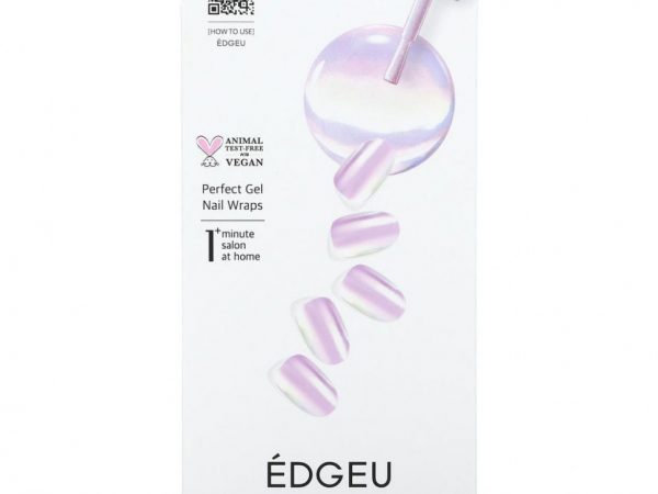 Edgeu, Гелевые обертывания для ногтей Perfect, ENA319, зеркальный фиолетовый, набор из 16 полосок